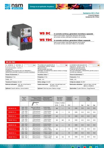 Saldatrici DC 2 Poli - NSM Generators