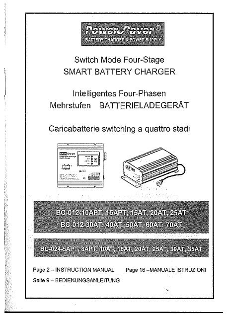 Page 1 Switch Mode Four-Stage SMART BATTERY CHARGER ...
