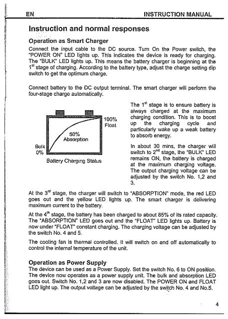 Page 1 Switch Mode Four-Stage SMART BATTERY CHARGER ...