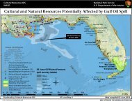 Cultural and Natural Resources Potentially Affected by Gulf Oil Spill