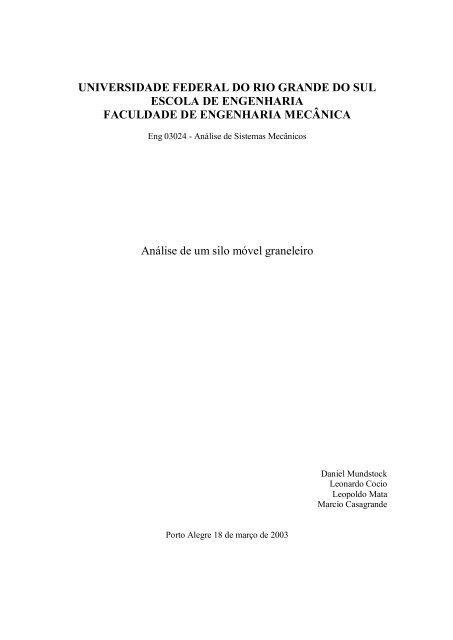 Trabalho Final - Grupo de Mecânica Aplicada