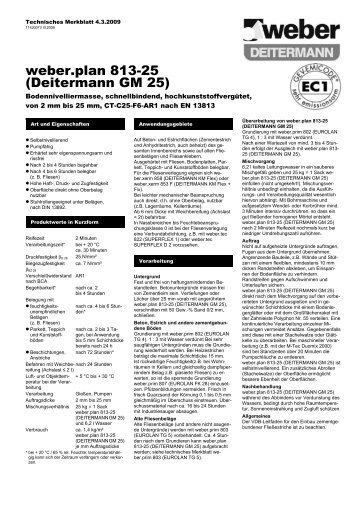 weber.plan 813-25 (Deitermann GM 25) - Saint-Gobain Weber GmbH