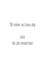 Till minne av Linus dop - Torsten Palmqvist AB