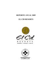 REPORTE ANUAL 2009 EL CID RESORTS