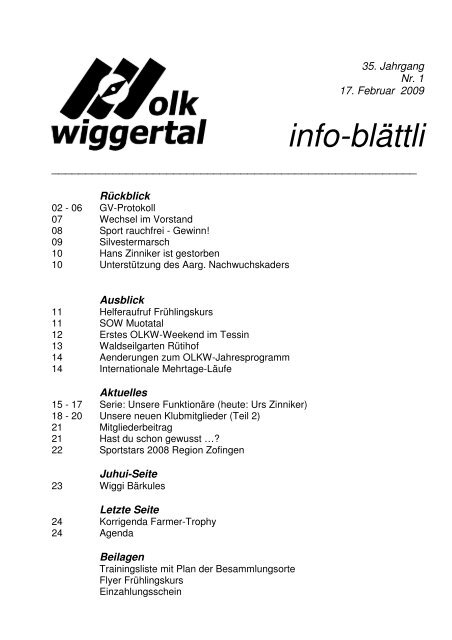 Nr. 1 2009 - OLK Wiggertal