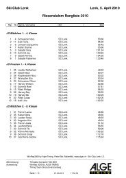 Riesenslalom 2010 - Skiclub Lenk