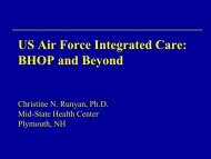 US Air Force Integrated Care - Hogg Foundation for Mental Health