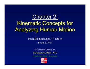 Chapter 2: Kinematic Concepts for Analyzing Human Motion