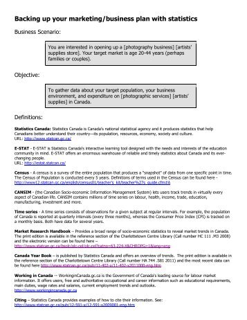 Finding Statistics you can use on the Statistics ... - Holland College