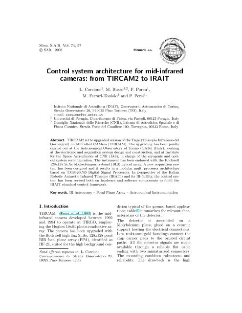Control system architecture for mid-infrared cameras: from TIRCAM2 ...