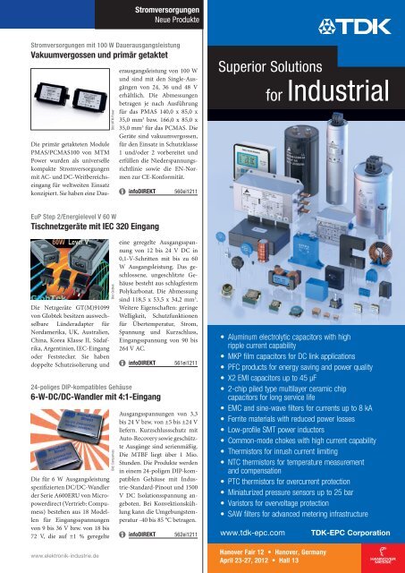 PDF-Ausgabe herunterladen (30.9 MB) - elektronik industrie