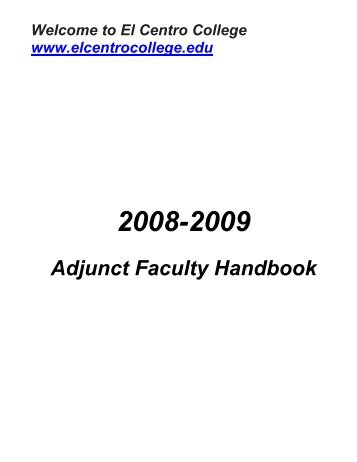 2008-09 Faculty Handbook - El Centro College