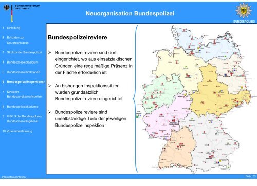 Neuorganisation Bundespolizei - des Bundesministerium des Innern