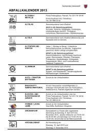 Abfallkalender 2013 - Gemeinde Ueberstorf