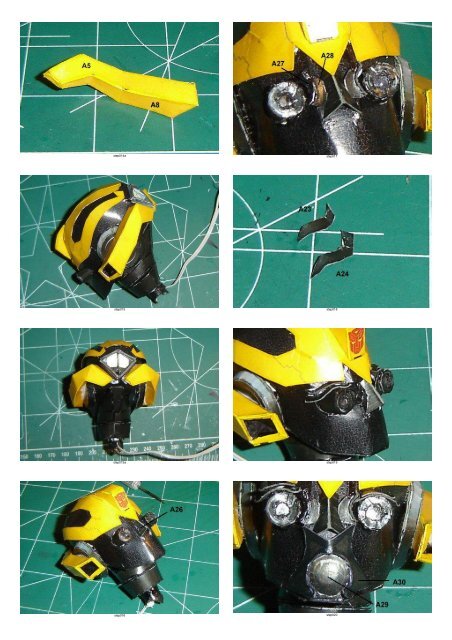 Transformers Bumblebee Head - Paper Inside