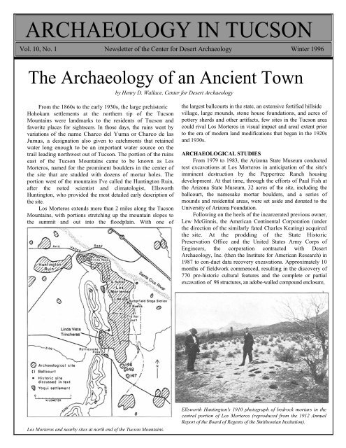 ARCHAEOLOGY IN TUCSON - Archaeology Southwest