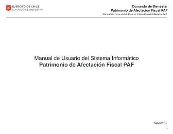 Patrimonio de AfectaciÃ³n Fiscal PAF - Comando de bienestar del ...