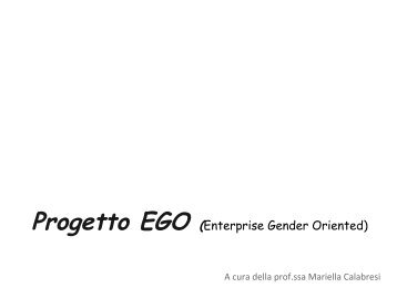 Progetto EGO (Enterprise Gender Oriented)