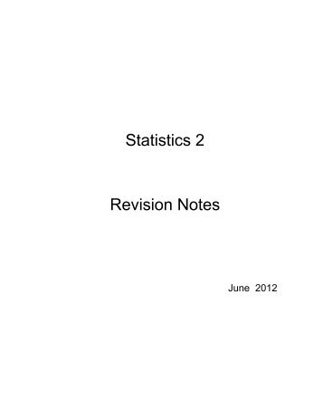 Stats 2 Revision Notes - Mr Barton Maths