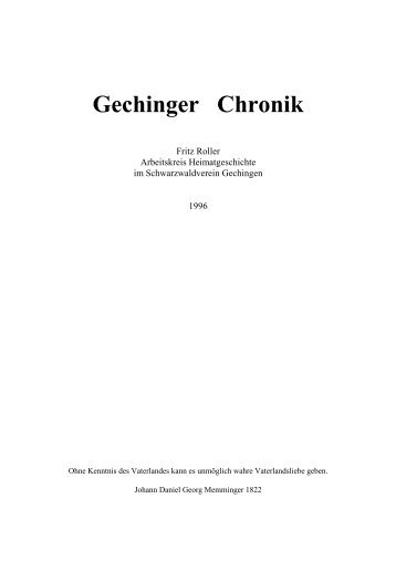 Gechinger Chronik - BookRix