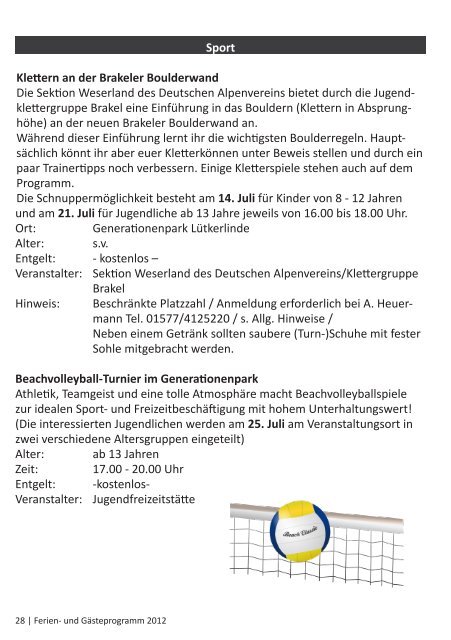 Ferienprogramm 2012 (PDF, ca. 9 MB) - Stadt Brakel