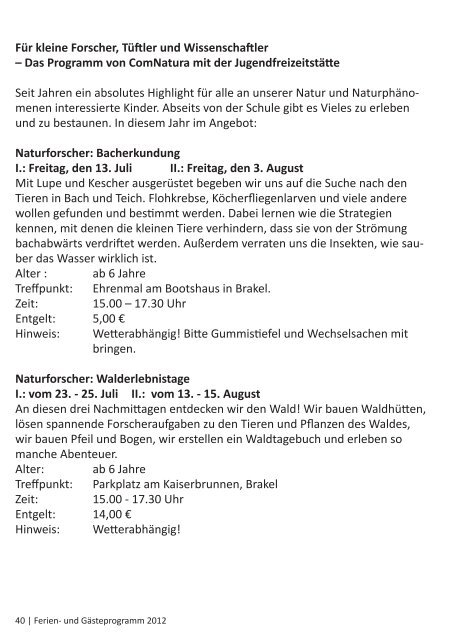 Ferienprogramm 2012 (PDF, ca. 9 MB) - Stadt Brakel