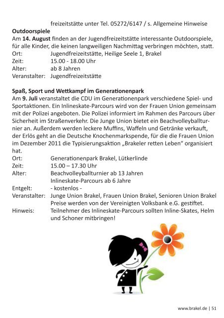 Ferienprogramm 2012 (PDF, ca. 9 MB) - Stadt Brakel