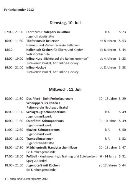 Ferienprogramm 2012 (PDF, ca. 9 MB) - Stadt Brakel