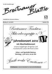 Breitnauer Blättle Nr. 13 vom 25. Juni 2010