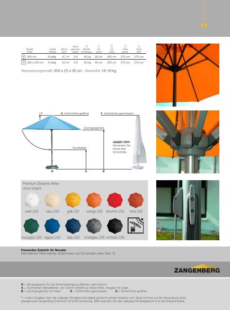 Katalog Zangenberg Sonnenschirme 2010 - Brasil Wellness-World