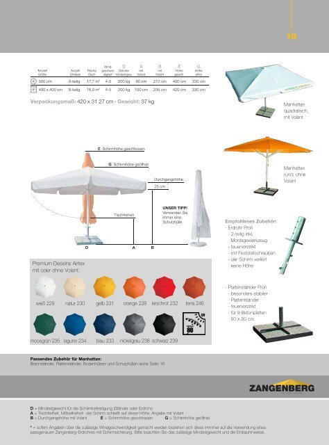 Katalog Zangenberg Sonnenschirme 2010 - Brasil Wellness-World