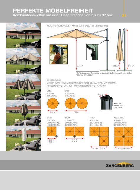 Katalog Zangenberg Sonnenschirme 2010 - Brasil Wellness-World