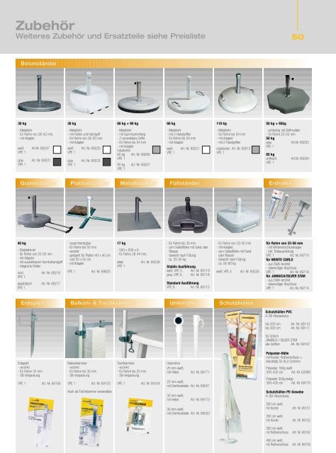 Katalog Zangenberg Sonnenschirme 2010 - Brasil Wellness-World