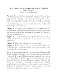 De la Ciencia de la Complejidad a la Fe Cristiana Carlos E. Puente ...