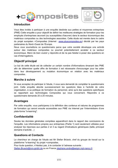 Introduction Objectif principal Marche Ã  suivre Avantages ... - Training