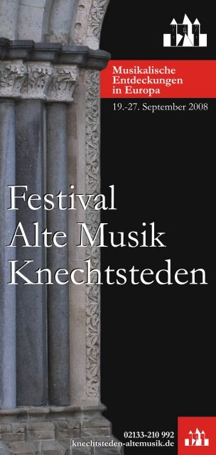 Programm als pdf-BroschÃ¼re - Festival - Alte Musik - Knechtsteden