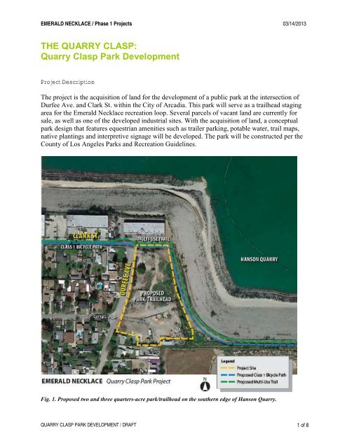 Quarry Clasp Park Development Project - Watershed Conservation ...