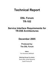 Technical Report DSL Forum TR-102 Service ... - Broadband Forum