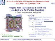 Plasma Wall Interactions in ITER and Implications for Fusion Reactors