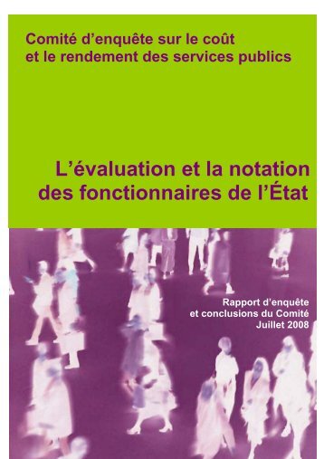 L'évaluation et la notation des fonctionnaires de l'État