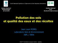Pollution des sols et qualitÃ© des eaux et des rÃ©coltes - INRS Centre ...