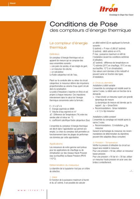 Conditions De Pose Itron