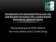 LEADER Maturaarbeit der HAK Hollabrunn, 2011 - LEADER Region ...