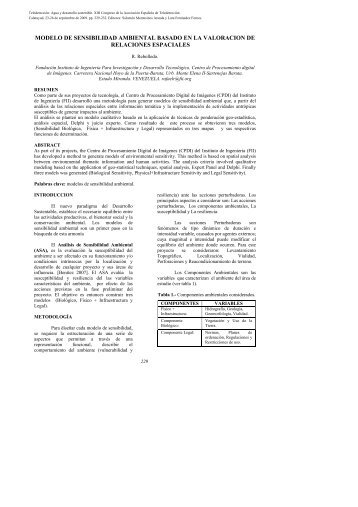 Modelo de sensibilidad ambiental basado en la valoraciÃ³n de ...