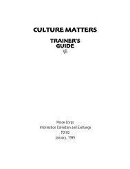 CULTURE MATTERS TRAINER'S GUIDE - Peace Corps