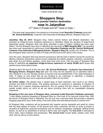 Shoppers Stop now in Jalandhar