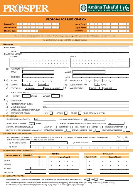 Download Proposal - AmÃ£na Takaful Insurance