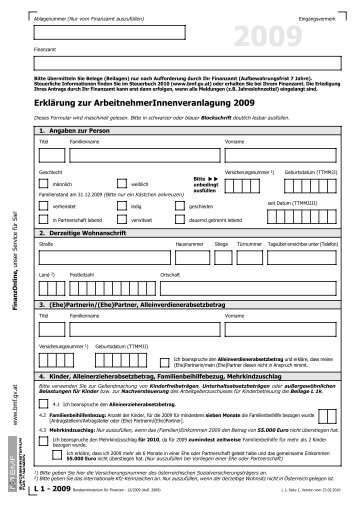 L 001-2009 Druck.FCF - Formulare - Bundesministerium fÃ¼r Finanzen