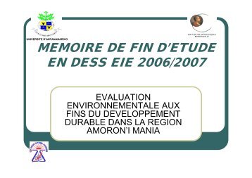 memoire de fin d'etude memoire de fin d etude en dess eie 2006/2007