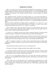 Regolamento Arbitrale